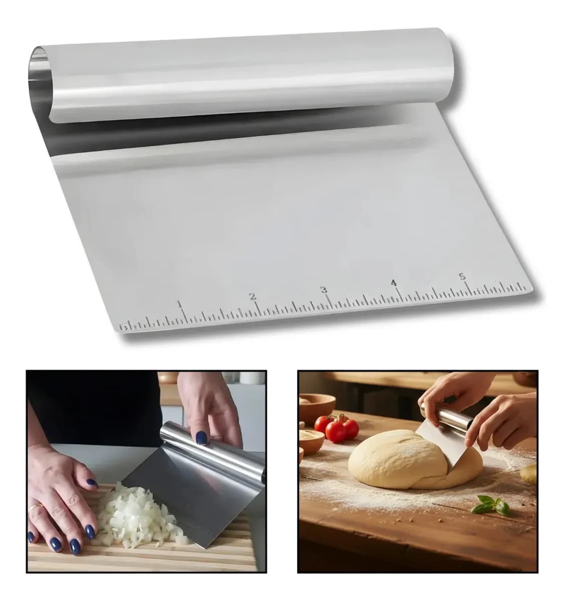 Espátula Inox Fatiadora Cortador de Massa para Confeiteiro Ecosul