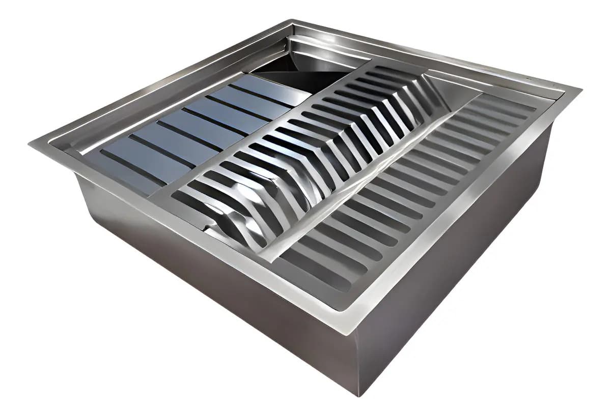 Calha Úmida Gourmet 40x40 cm Inox 304 com Escorredor Ecosul