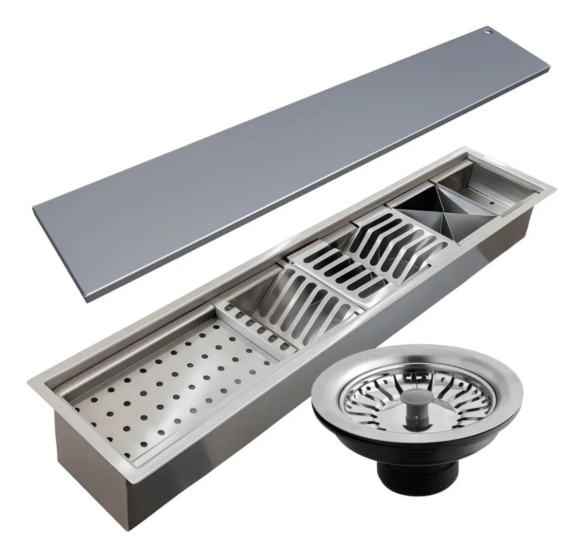Calha Úmida Gourmet Inox Escovada com Tampa Ecosul
