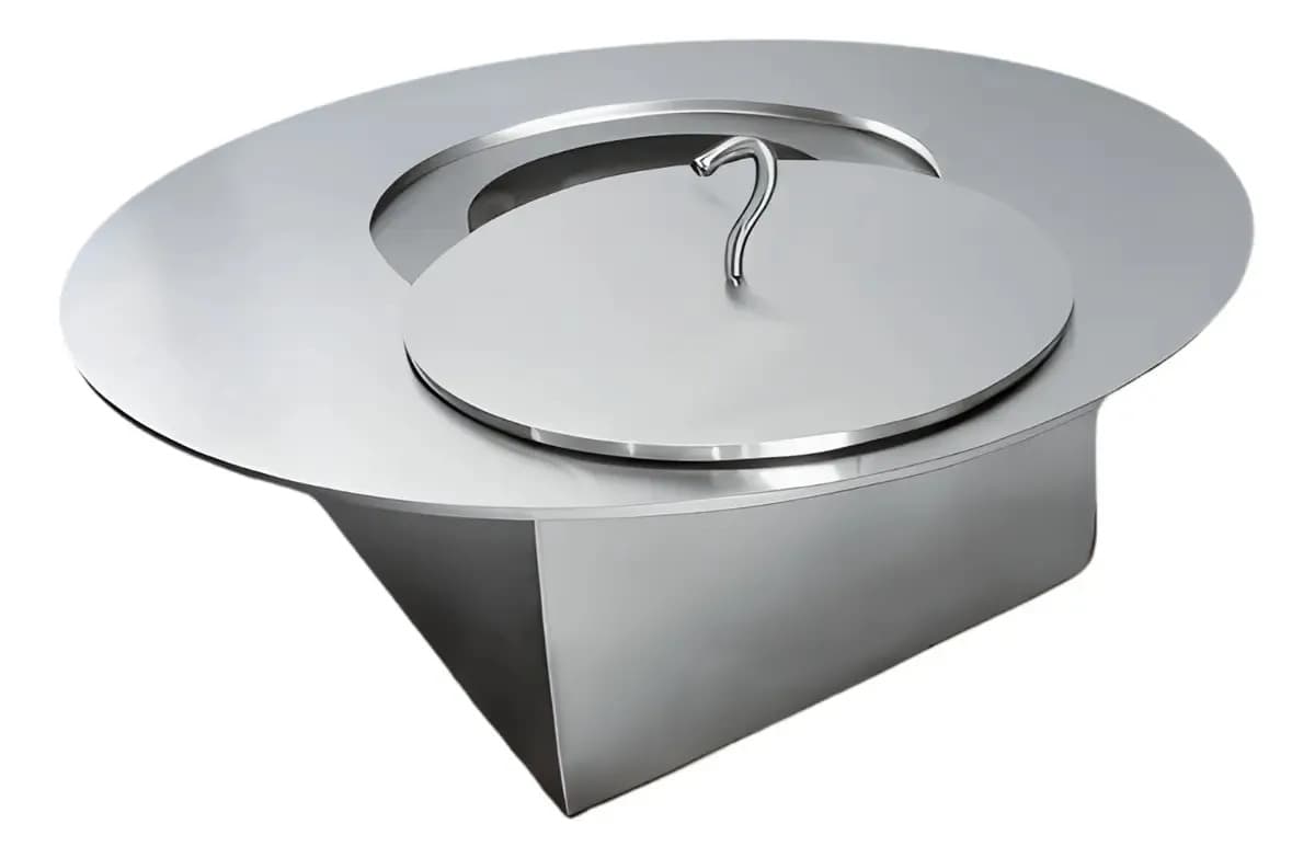 Queimador Redondo 30cm Lareira Ecológica Aço Inox Ecosul 2 L Cinza