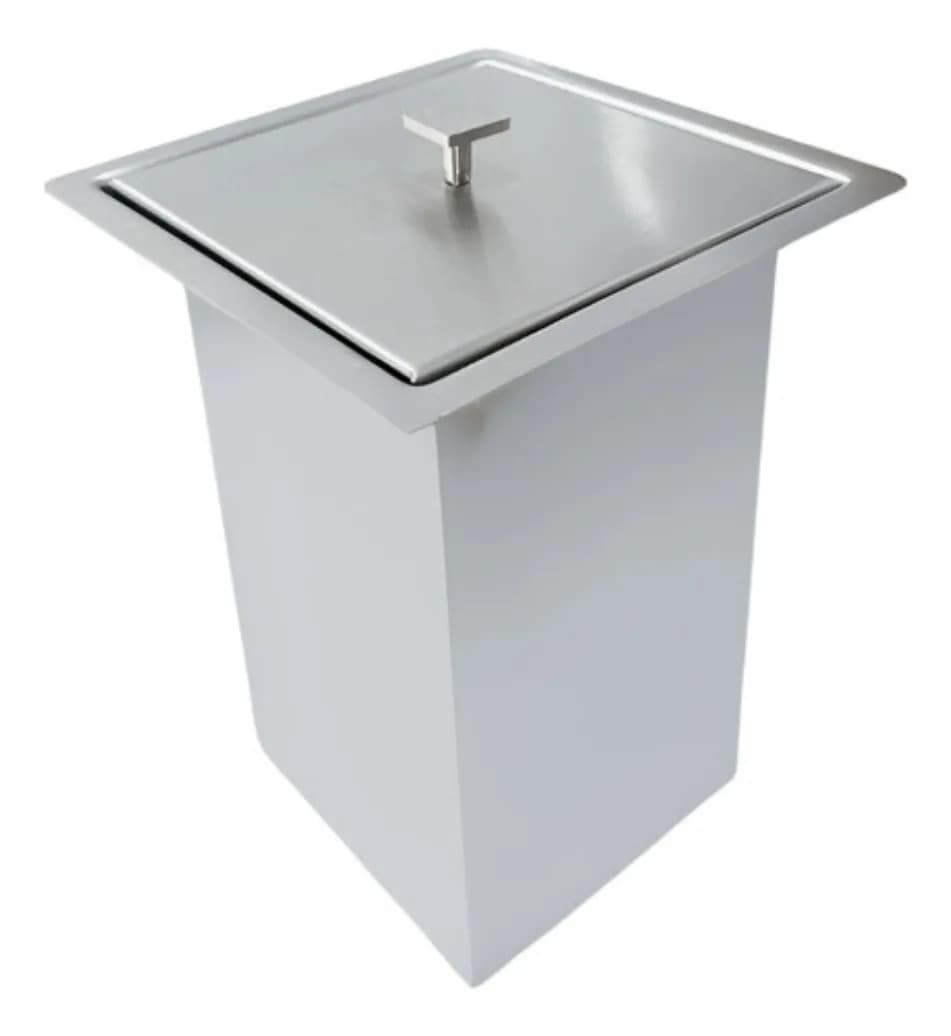 Lixeira de Embutir Inox 304 5 L com Tampa Removível Ecosul