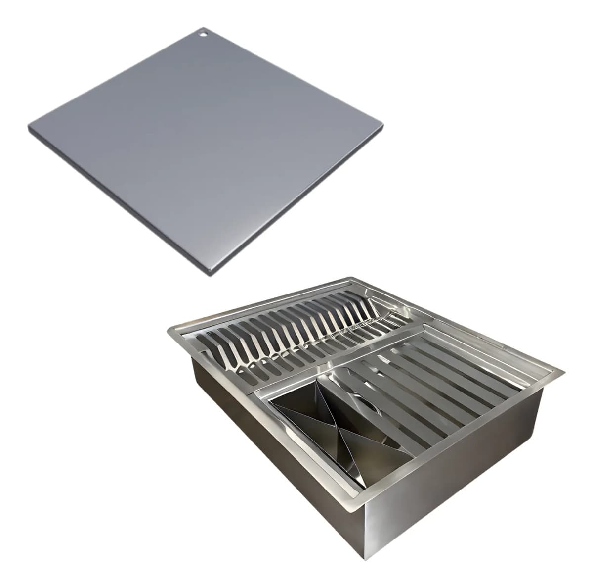 Calha Úmida Gourmet 40x50 cm Inox 304 com Tampa Ecosul