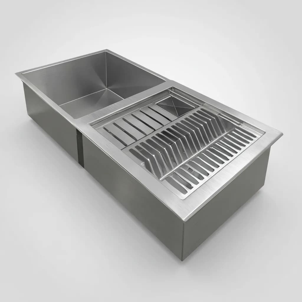 Cuba Dupla 44x88 cm Inox 304 com Calha Escorredor Ecosul