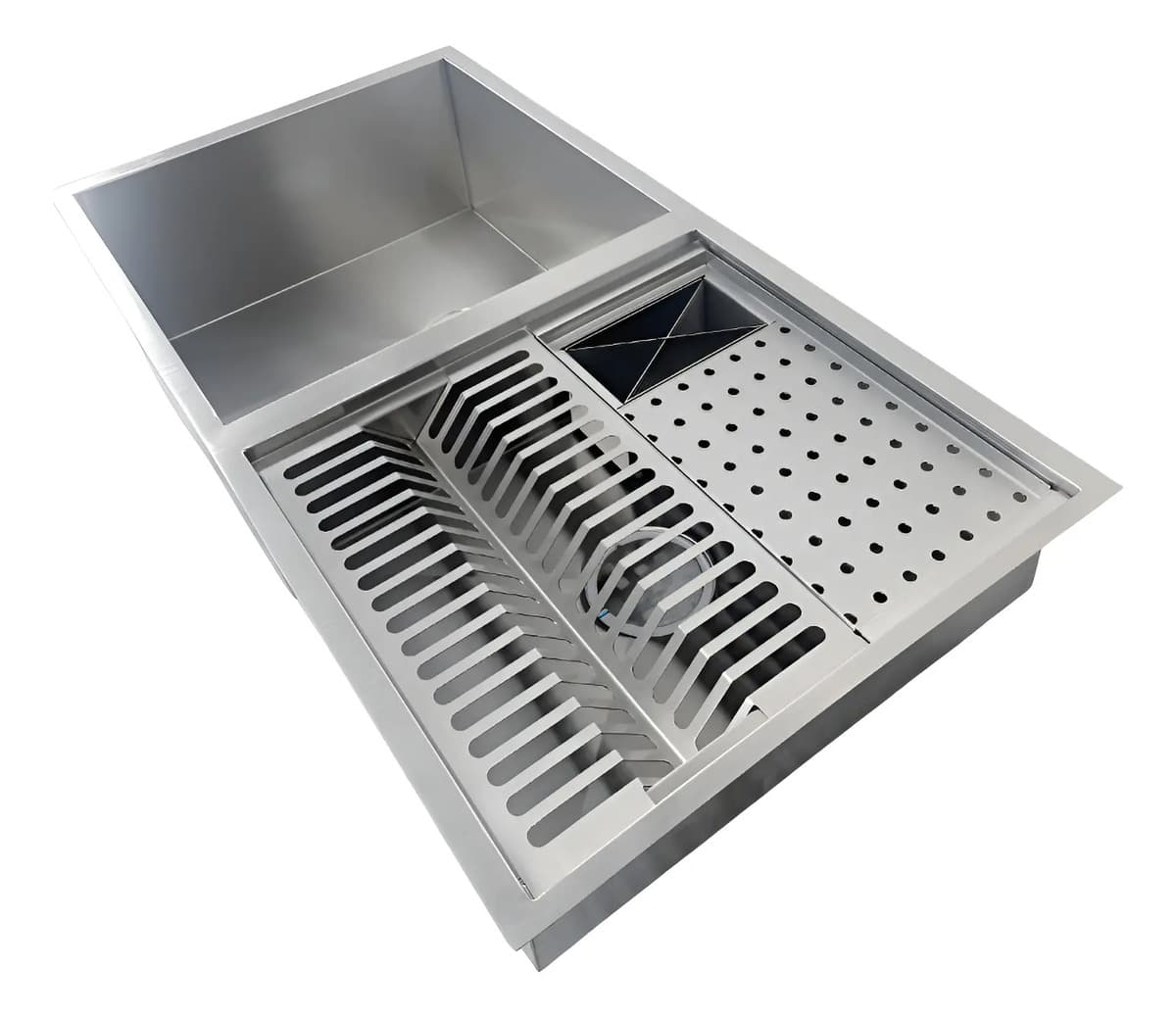 Cuba Com Calha 44x94 Aço Inox 304 Ecosul Cozinha Aço Inox