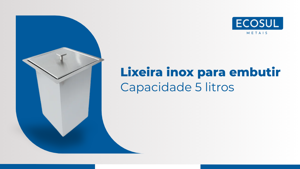 Lixeira embutida em inox para sua cozinha organizada.