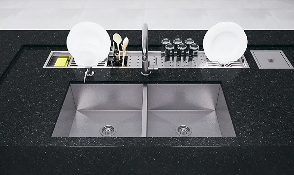 Calha gourmet úmida para otimizar cozinha.