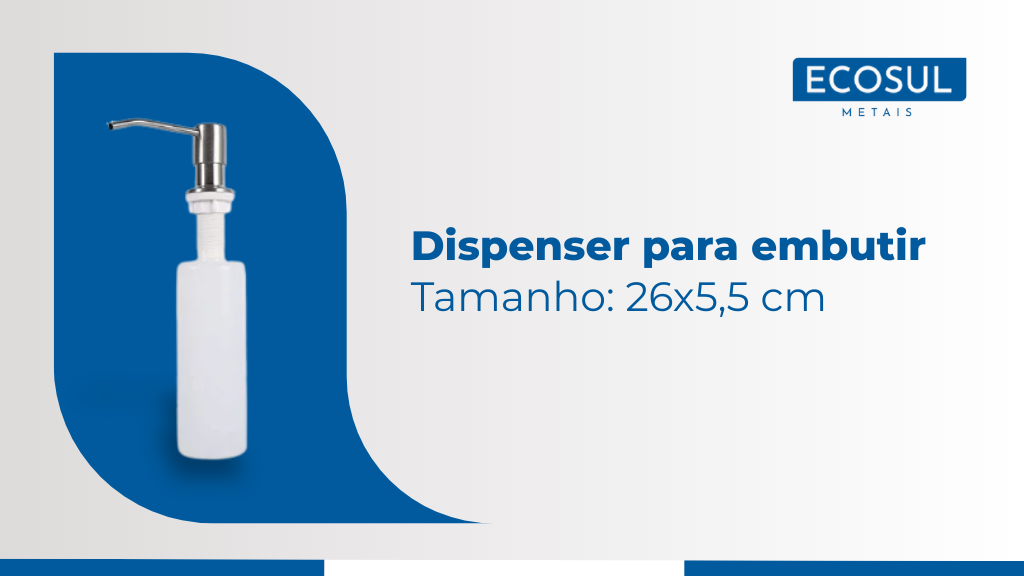 Dispenser de inox embutido para sua cozinha organizada.