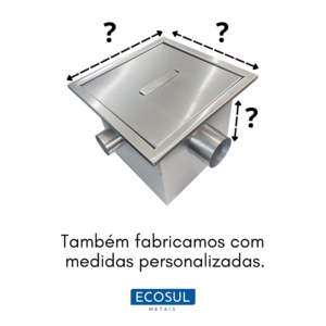 Caixa De Gordura em Aço Inox 304 30x30x25cm - Imagem 6