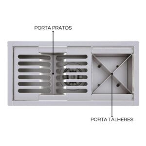 Calha Gourmet Escorredor Inox Tamanho 19x38 Cm Ecosul - Imagem 4