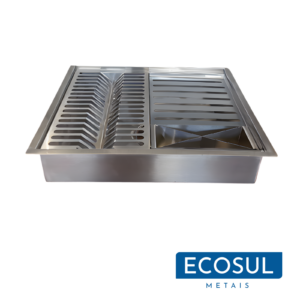 Calha Gourmet Escorredor Inox Tamanho 40x50 Cm Ecosul + TAMPA - Imagem 4