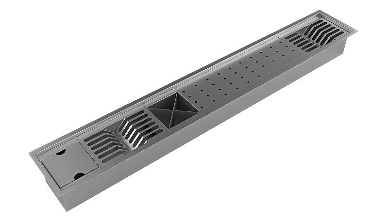 Calha Gourmet Escorredor Inox Tamanho 120 Cm Ecosul