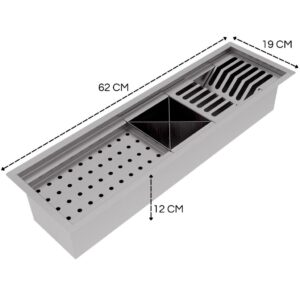 Calha Gourmet Escorredor Inox Tamanho 19x62 Cm Ecosul - Imagem 4