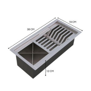 Calha Gourmet Escorredor Inox Tamanho 19x38 Cm Ecosul + TAMPA - Imagem 4