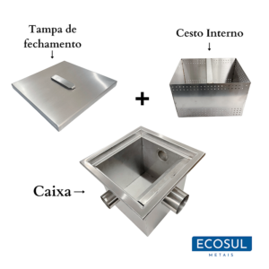 Caixa De Gordura 45x45x35 Aço Inox 304 - Imagem 5
