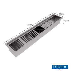 Calha Gourmet Escorredor Inox Tamanho 120 Cm Ecosul + TAMPA - Imagem 4