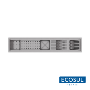 Calha Gourmet Escorredor Inox Tamanho 19x92 Cm Ecosul + TAMPA - Imagem 3