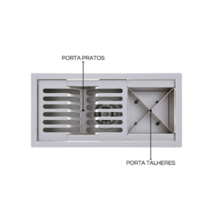 Calha Gourmet Escorredor Inox Tamanho 19x38 Cm Ecosul + TAMPA - Imagem 3