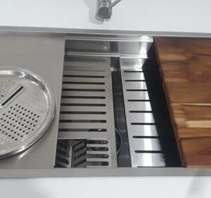 Cuba Workstation Tri Plus Inox 84x48x25 com Acessórios e Tábua - Imagem 12