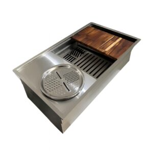 Cuba Workstation Tri Plus Inox 84x48x25 com Acessórios e Tábua - Imagem 5