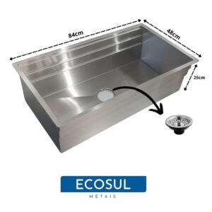 Cuba Workstation Tri Plus Inox 84x48x25 com Acessórios e Tábua - Imagem 11