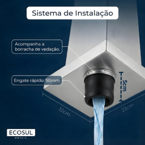 Cascata Hydra para Piscina Aço Inox 316 para Piscina com Sal Ecosul Metais - Imagem 6