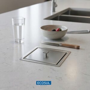 Lixeira Inox de Embutir 5 Litros Ecosul com Tampa Anti-Odor Aço Inox 304 - Imagem 6