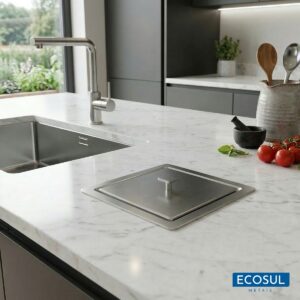 Lixeira Inox de Embutir 5 Litros Ecosul com Tampa Anti-Odor Aço Inox 304 - Imagem 7