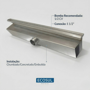 Cascata Slim 80cm para Piscina Aço Inox 304 Ecosul Metais - Imagem 6