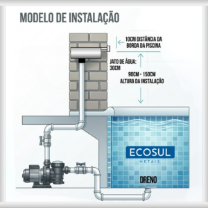 Cascata Slim 100cm para Piscina Aço Inox 304 Ecosul Metais - Imagem 5